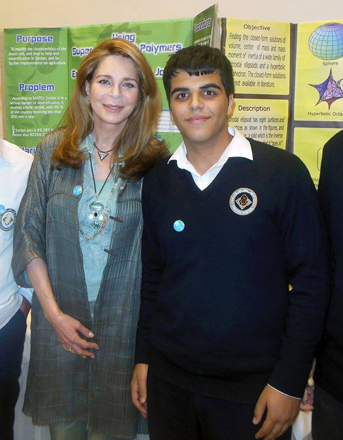 In this recent photo, Salahaldeen Abu-Alshaikh poses for a photo with Her Majesty Queen Noor at Jubilee School (Photo courtesy of Salahaldeen Abu-Alshaikh)